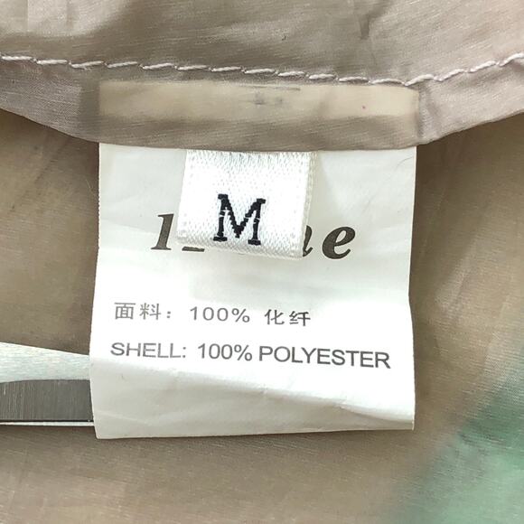 12 One Womens Size M Sheer Parachute Jacket Beige Snap Front Art to Wear Piece - Picture 14 of 16